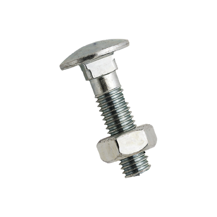 Carriage Bolt DIN 603 4.8 M12x60 with Nut Zinc Plated