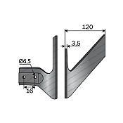 Row Crop Cultivator Flap 140x3,5 Right Ofas