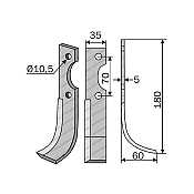 Rotary Cultivator Blade SEP 50 35x5