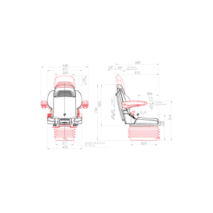 Κάθισμα Komodo ACT KMD65629BK Μηχανική Ανάρτηση SEAT