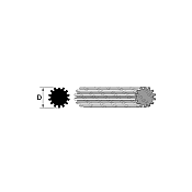 PTO Shaft Male Splined Φ40 z14 L.1000mm Binacchi