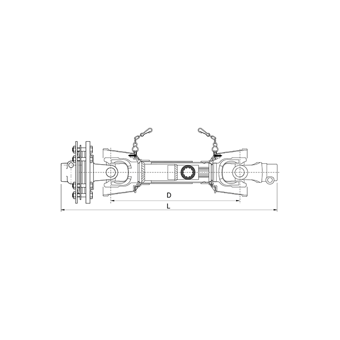Πολύσφηνος Άξονας με Κάλυμμα και Συμπλέκτη LF2 1-3/8''z6 L.1000/64HP/30,2x92 Binacchi