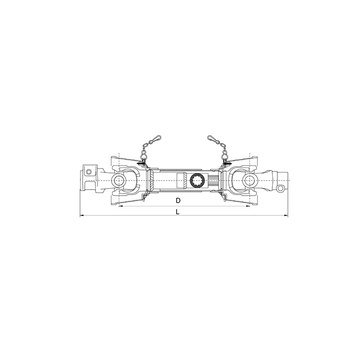 Πολύσφηνος Άξονας με Κάλυμμα L.800/47HP/30,2x80 Binacchi