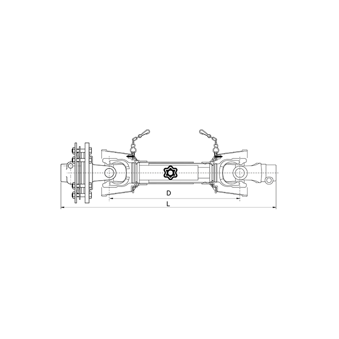 Άξονας Αστεροειδής με Κάλυμμα και Συμπλέκτη LF1 1-3/8'' z6 Binacchi